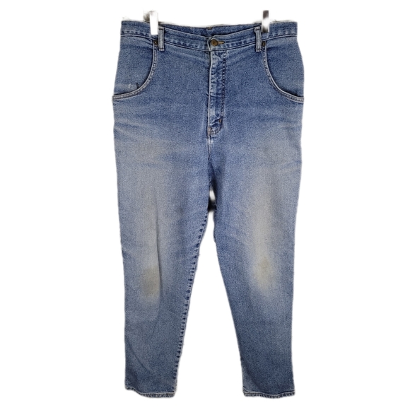 SILVER | Red Star vintage 100% cotton super high waist tapered mom jeans - Picture 1 of 10